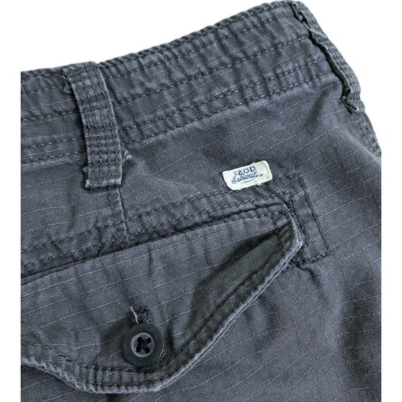 Izod Cargo Shorts Mens 32 Gray Safari Utility Pockets Outdoor Work Ripstop Fish - Picture 6 of 9
